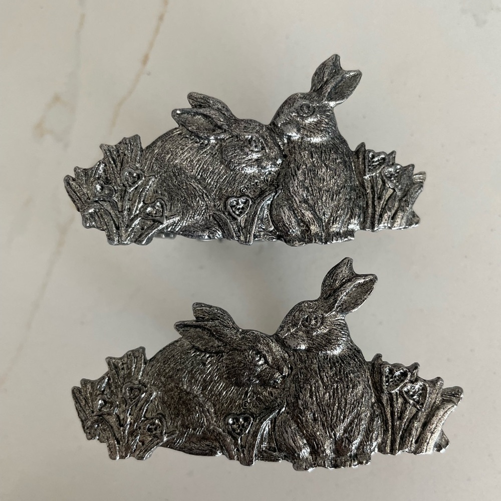 Vintage Bunny Napkin Rings Set